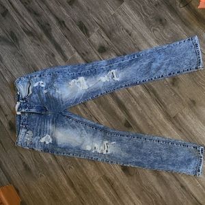 Acid-wash,Distressed Jeans, Skinny leg